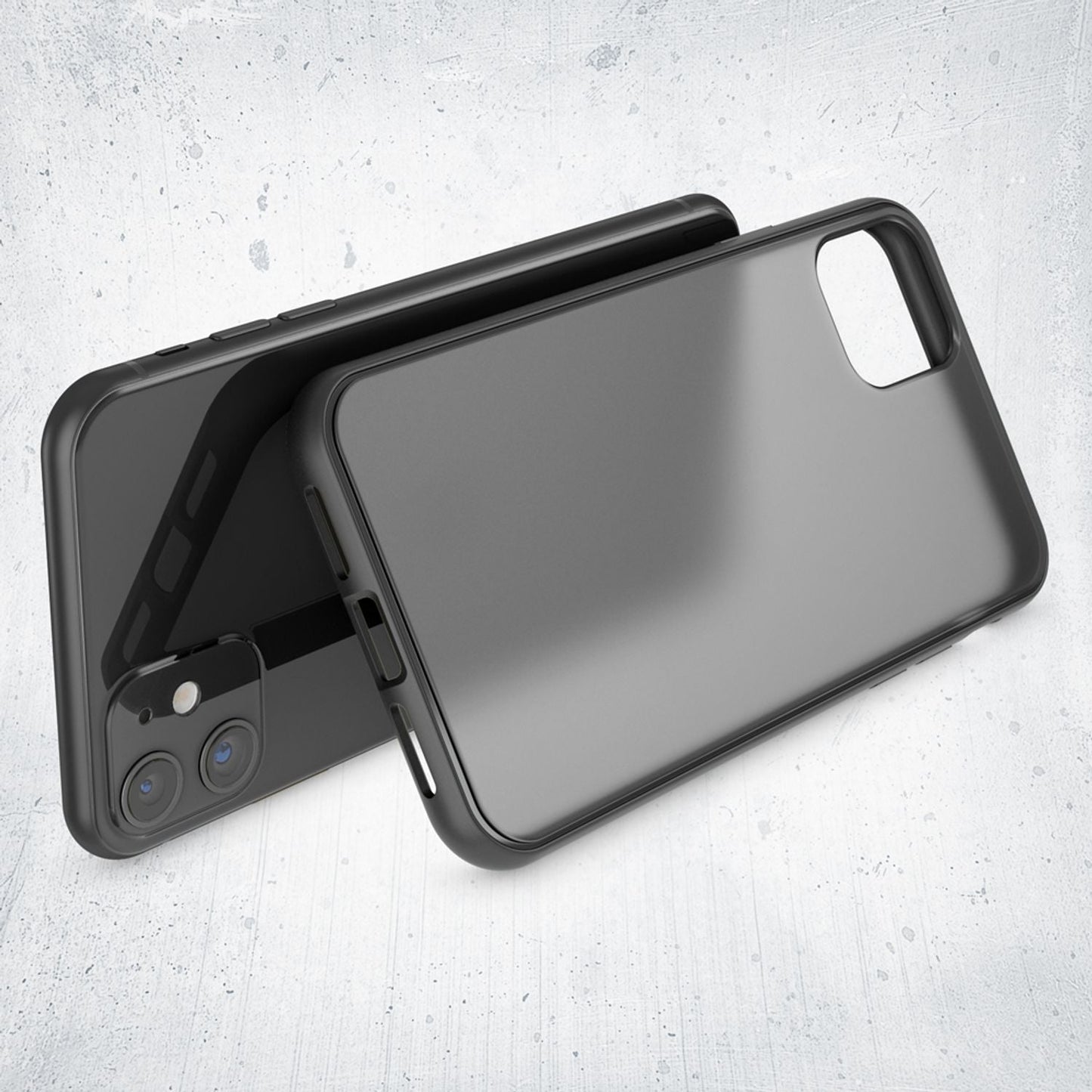 NALIA Matte Hülle für iPhone 11 – Kein Vergilben & Anti-Fingerabdruck – SUMMIT (Semi-Transparent & Schwarzer Rahmen) – Marke aus Berlin