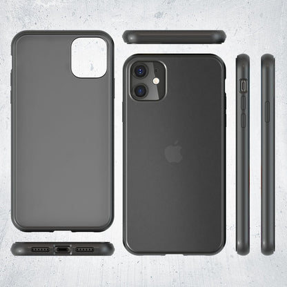 NALIA Matte Hülle für iPhone 11 – Kein Vergilben & Anti-Fingerabdruck – SUMMIT (Semi-Transparent & Schwarzer Rahmen) – Marke aus Berlin