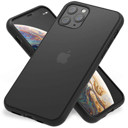 NALIA Matte Hülle für iPhone 11 Pro – Kein Vergilben & Anti-Fingerabdruck – SUMMIT (Semi-Transparent & Schwarzer Rahmen) – Marke aus Berlin
