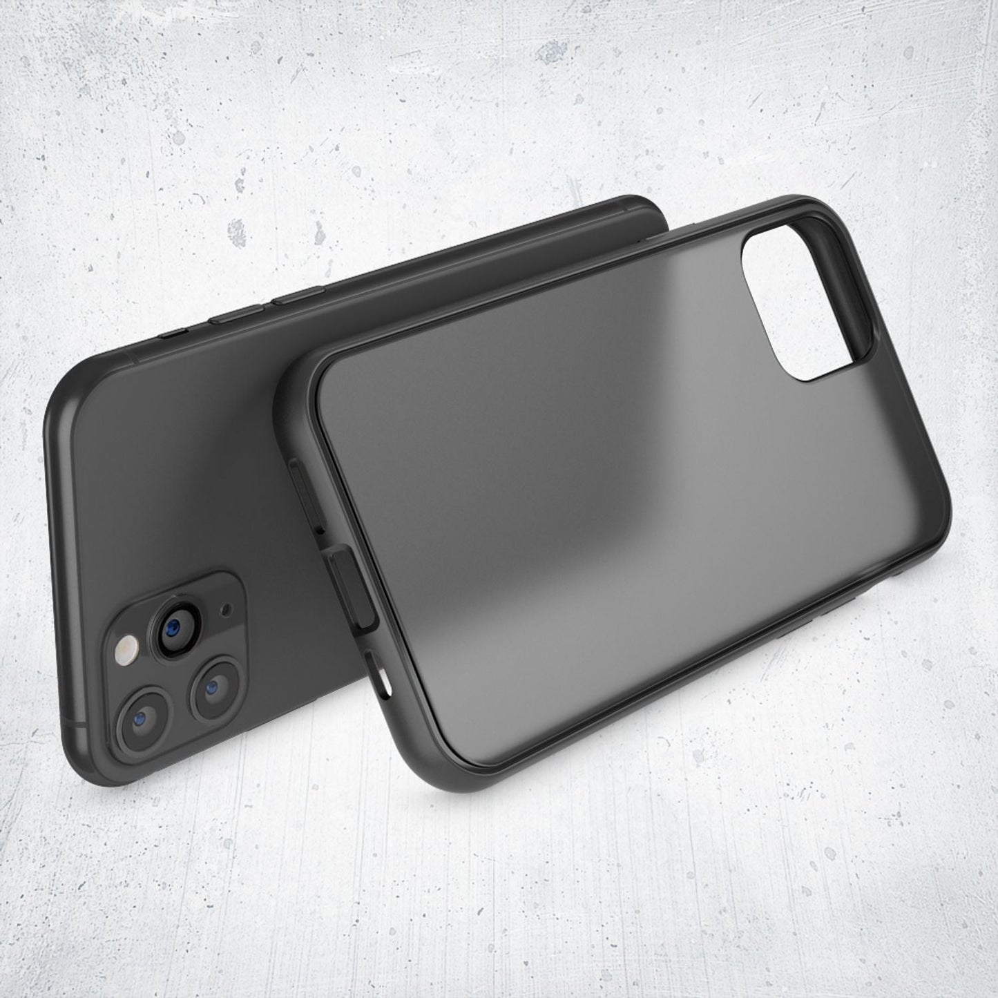 NALIA Matte Hülle für iPhone 11 Pro – Kein Vergilben & Anti-Fingerabdruck – SUMMIT (Semi-Transparent & Schwarzer Rahmen) – Marke aus Berlin