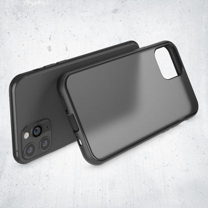 NALIA Matte Hülle für iPhone 11 Pro – Kein Vergilben & Anti-Fingerabdruck – SUMMIT (Semi-Transparent & Schwarzer Rahmen) – Marke aus Berlin