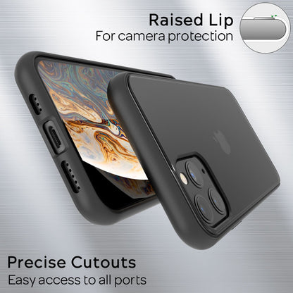 NALIA Matte Hülle für iPhone 11 Pro – Kein Vergilben & Anti-Fingerabdruck – SUMMIT (Semi-Transparent & Schwarzer Rahmen) – Marke aus Berlin