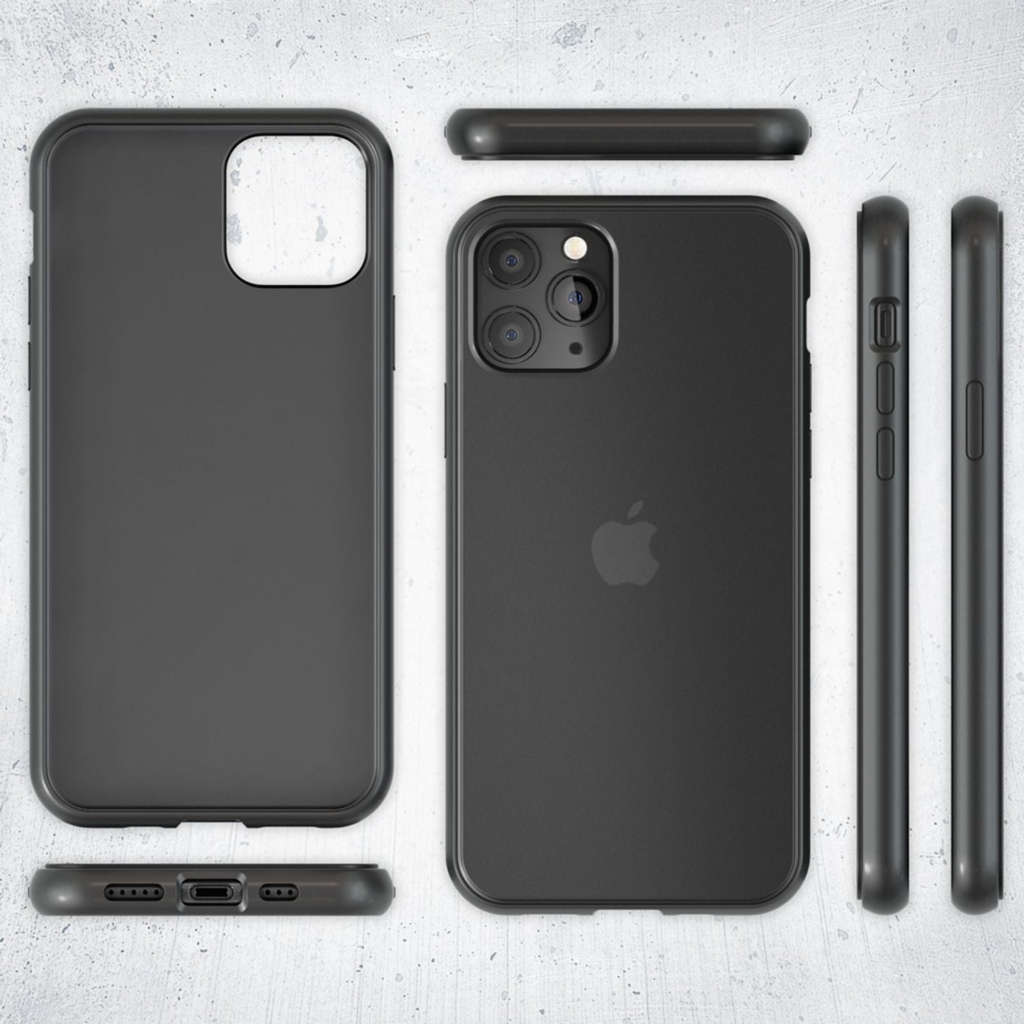NALIA Matte Hülle für iPhone 11 Pro – Kein Vergilben & Anti-Fingerabdruck – SUMMIT (Semi-Transparent & Schwarzer Rahmen) – Marke aus Berlin