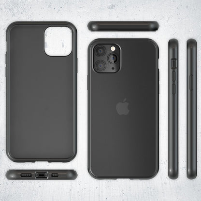 NALIA Matte Hülle für iPhone 11 Pro – Kein Vergilben & Anti-Fingerabdruck – SUMMIT (Semi-Transparent & Schwarzer Rahmen) – Marke aus Berlin