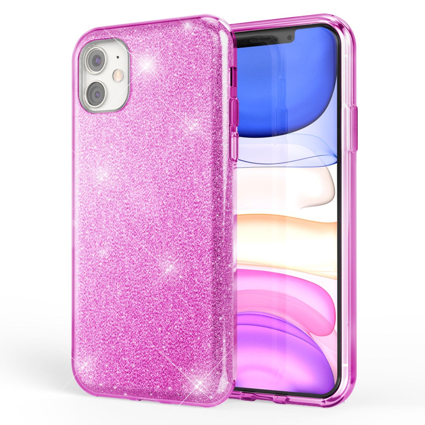 NALIA Glitzerhülle für iPhone 11 – Funkelnder Glitzer-Look & Grip – SHINEPOP (Silikon Case) – Marke aus Berlin