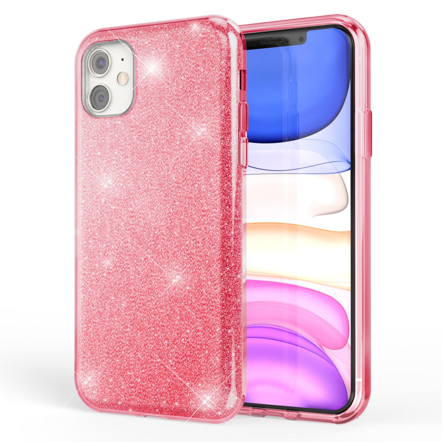 NALIA Glitzerhülle für iPhone 11 – Funkelnder Glitzer-Look & Grip – SHINEPOP (Silikon Case) – Marke aus Berlin