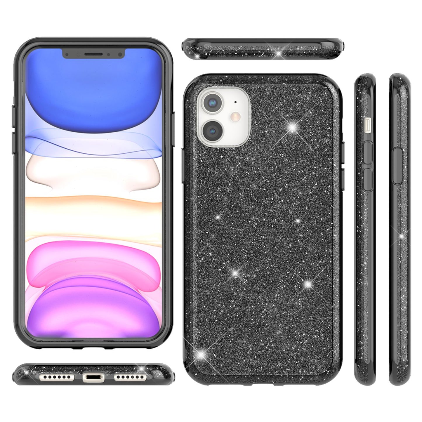 NALIA Glitzerhülle für iPhone 11 – Funkelnder Glitzer-Look & Grip – SHINEPOP (Silikon Case) – Marke aus Berlin