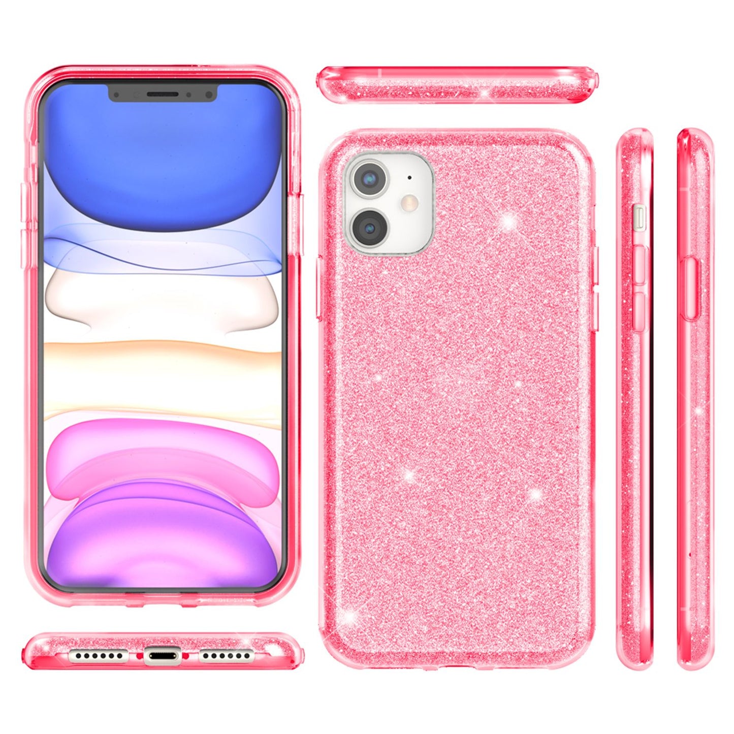 NALIA Glitzerhülle für iPhone 11 – Funkelnder Glitzer-Look & Grip – SHINEPOP (Silikon Case) – Marke aus Berlin