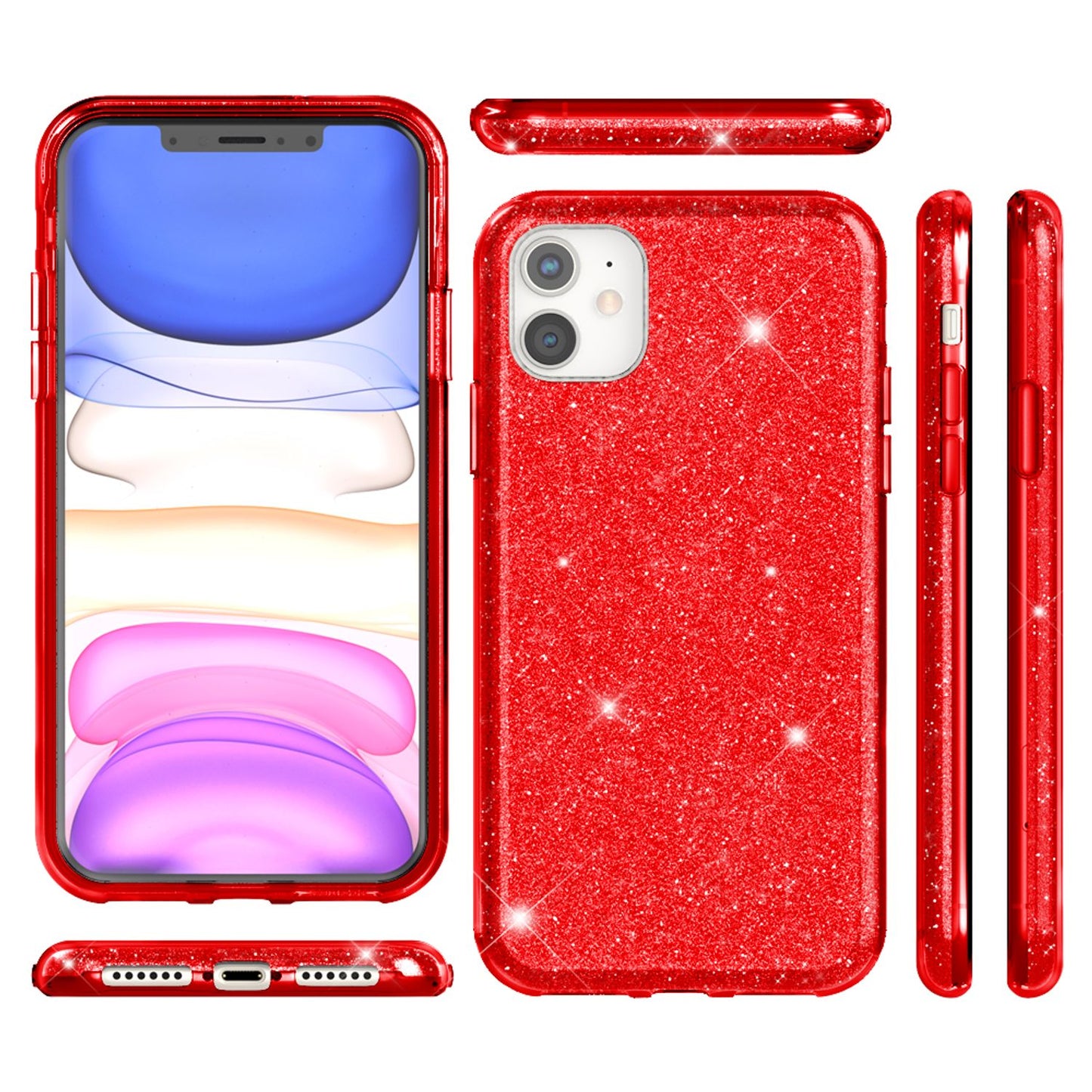 NALIA Glitzerhülle für iPhone 11 – Funkelnder Glitzer-Look & Grip – SHINEPOP (Silikon Case) – Marke aus Berlin