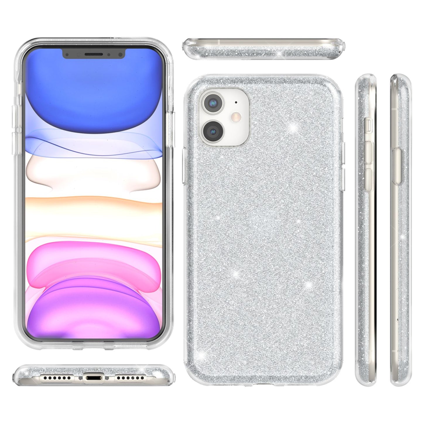NALIA Glitzerhülle für iPhone 11 – Funkelnder Glitzer-Look & Grip – SHINEPOP (Silikon Case) – Marke aus Berlin