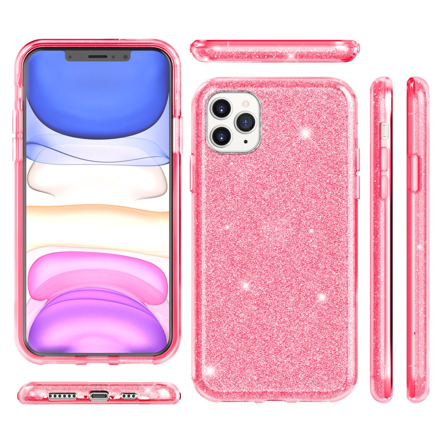 NALIA Glitzerhülle für iPhone 11 Pro Max – Funkelnder Glitzer-Look & Grip – SHINEPOP (Silikon Case) – Marke aus Berlin