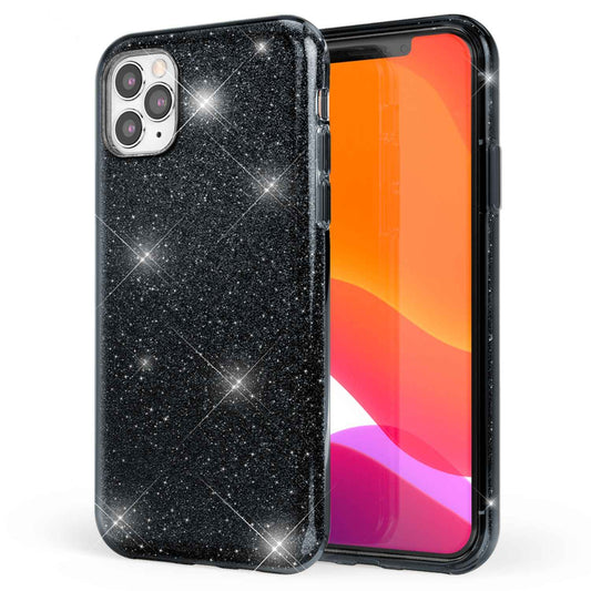 NALIA Glitzerhülle für iPhone 11 Pro Max – Funkelnder Glitzer-Look & Grip – SHINEPOP (Silikon Case) – Marke aus Berlin