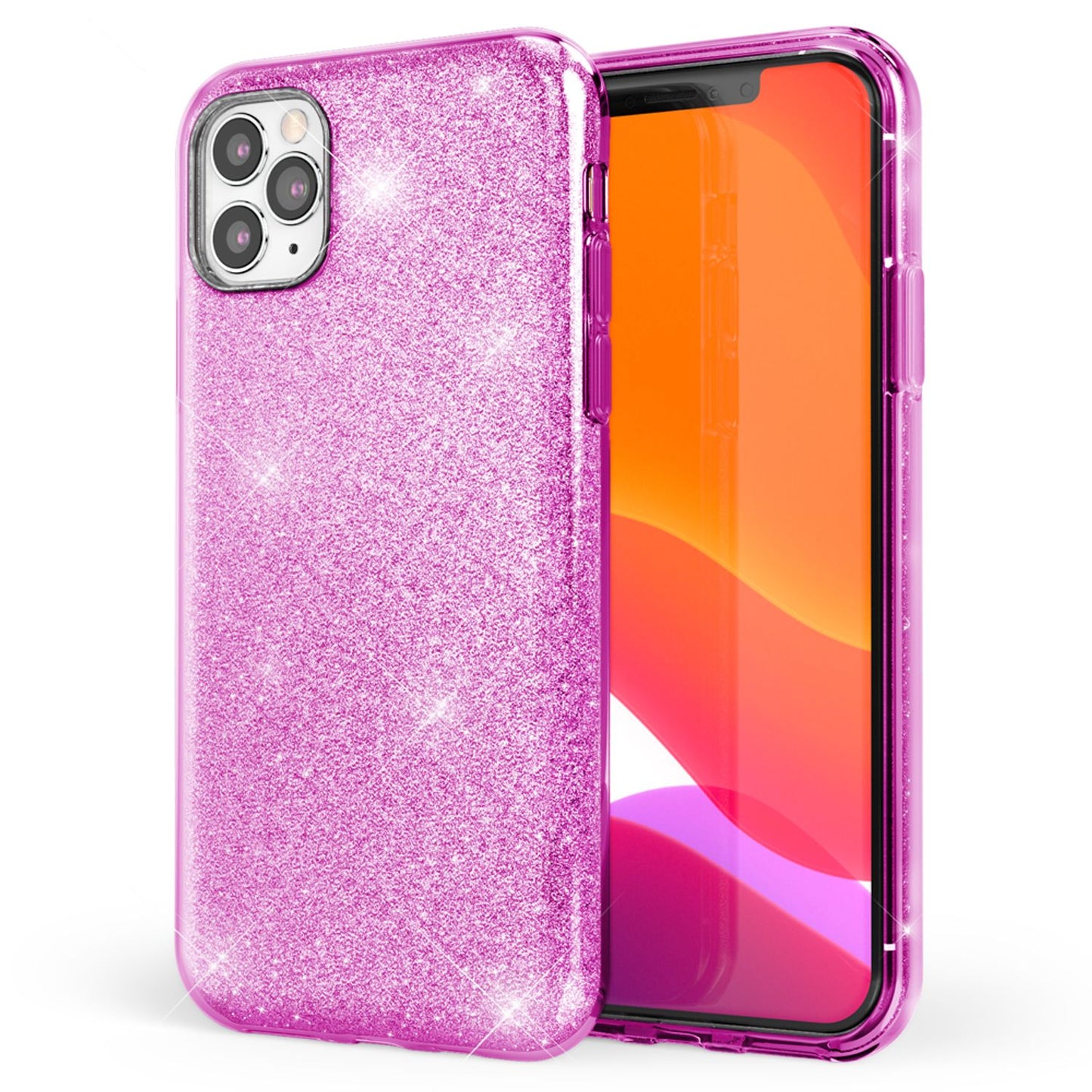 NALIA Glitzerhülle für iPhone 11 Pro Max – Funkelnder Glitzer-Look & Grip – SHINEPOP (Silikon Case) – Marke aus Berlin
