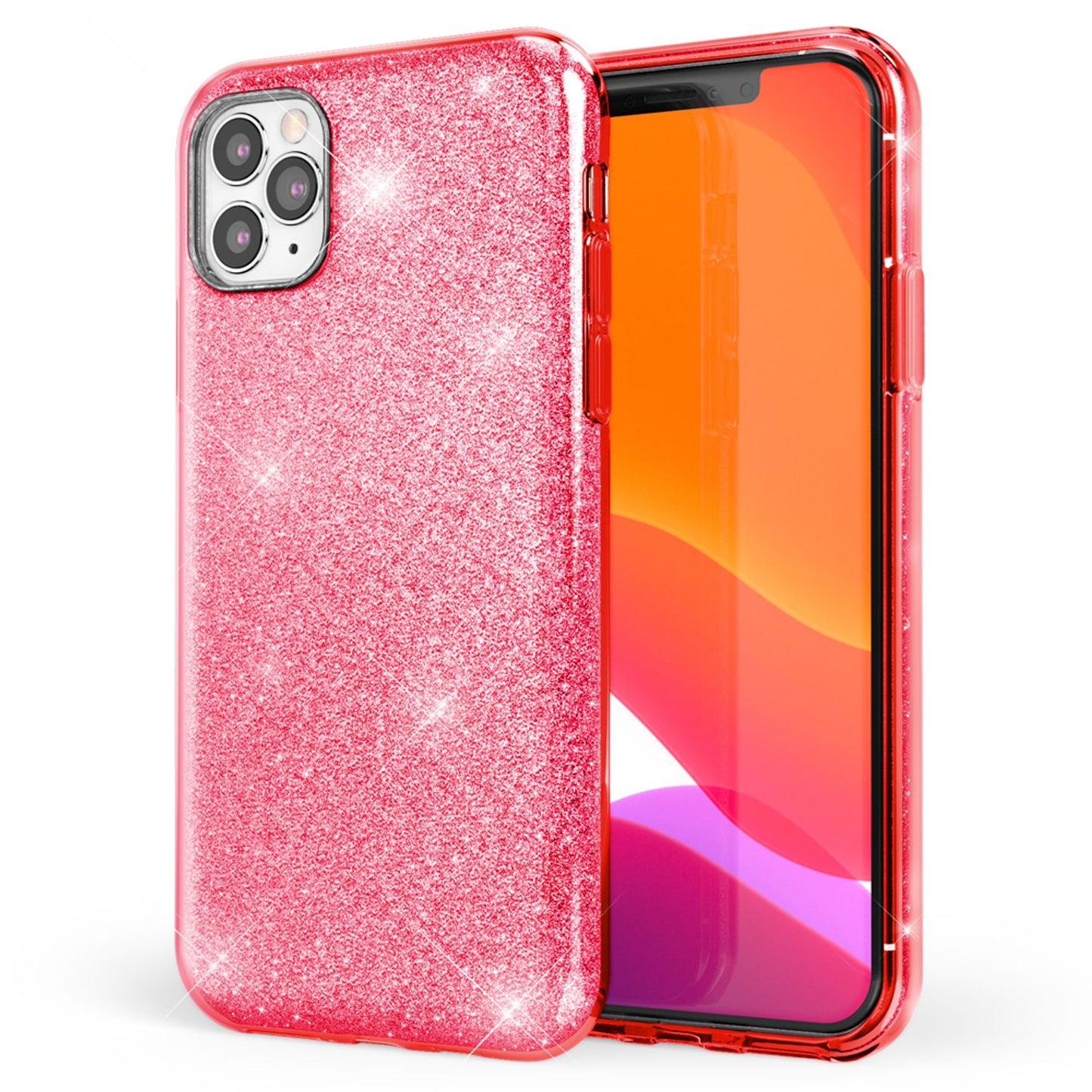 NALIA Glitzerhülle für iPhone 11 Pro Max – Funkelnder Glitzer-Look & Grip – SHINEPOP (Silikon Case) – Marke aus Berlin