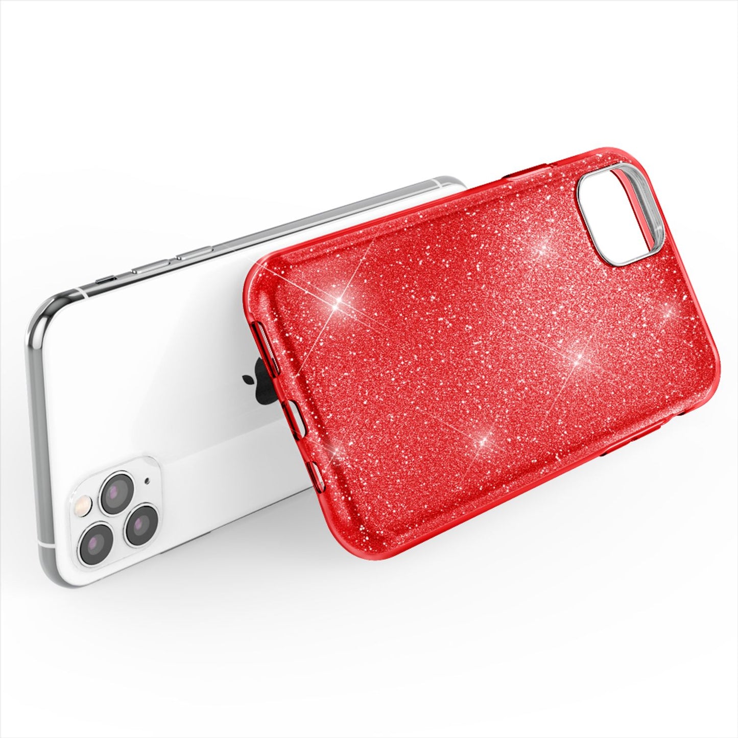 NALIA Glitzerhülle für iPhone 11 Pro Max – Funkelnder Glitzer-Look & Grip – SHINEPOP (Silikon Case) – Marke aus Berlin