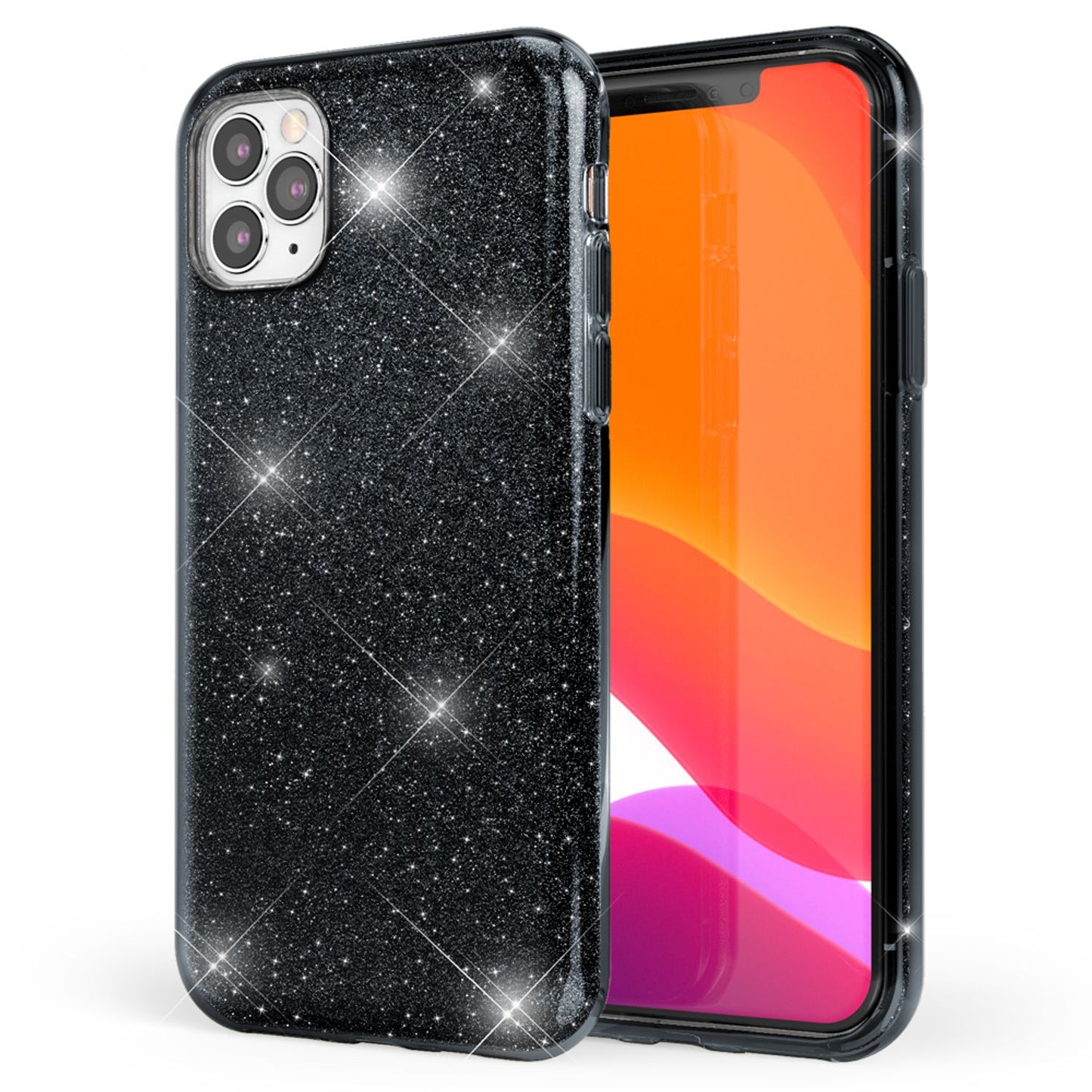 NALIA Glitzerhülle für iPhone 11 Pro – Funkelnder Glitzer-Look & Grip – SHINEPOP (Silikon Case) – Marke aus Berlin