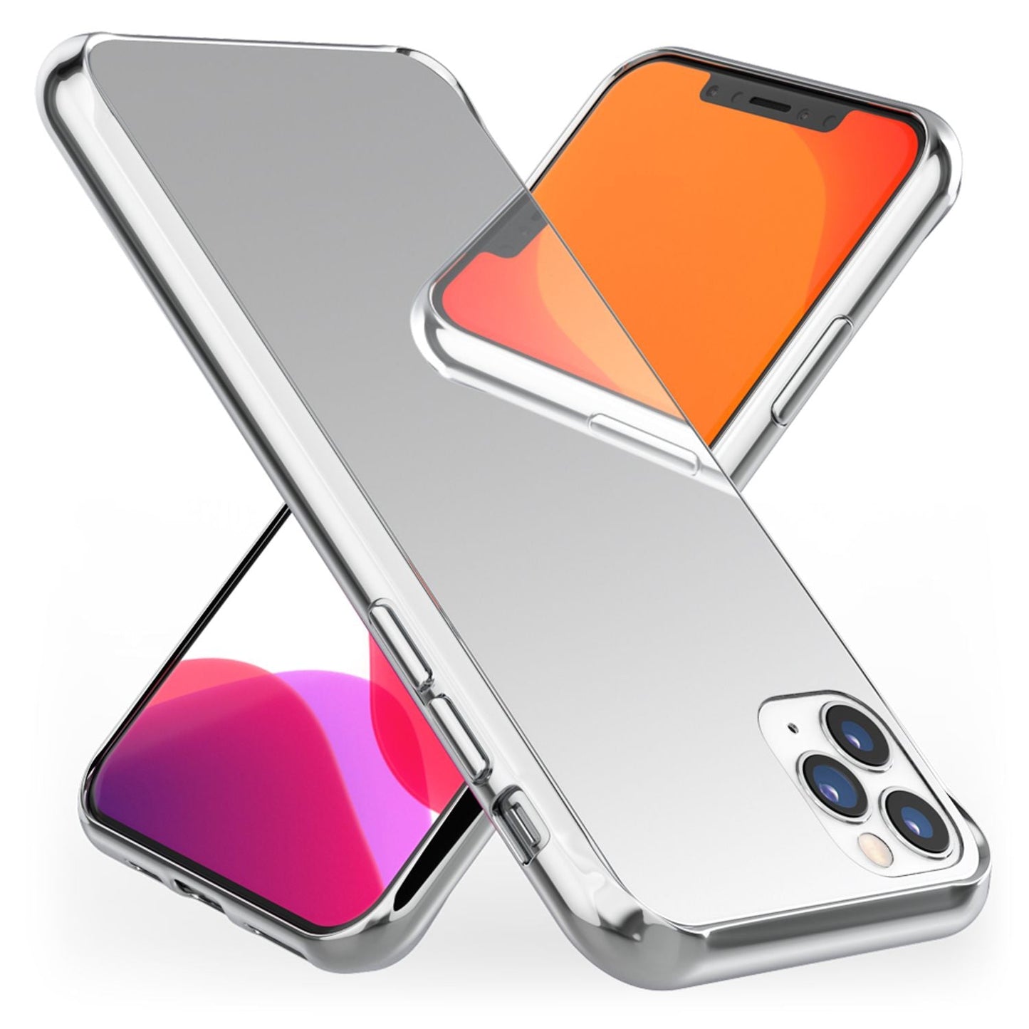 NALIA Spiegelhülle für iPhone 11 Pro – Echtes Glas (9H Spiegel & Robust) – RAYN (Premium Hardcase & Silikon Bumper) – Marke aus Berlin