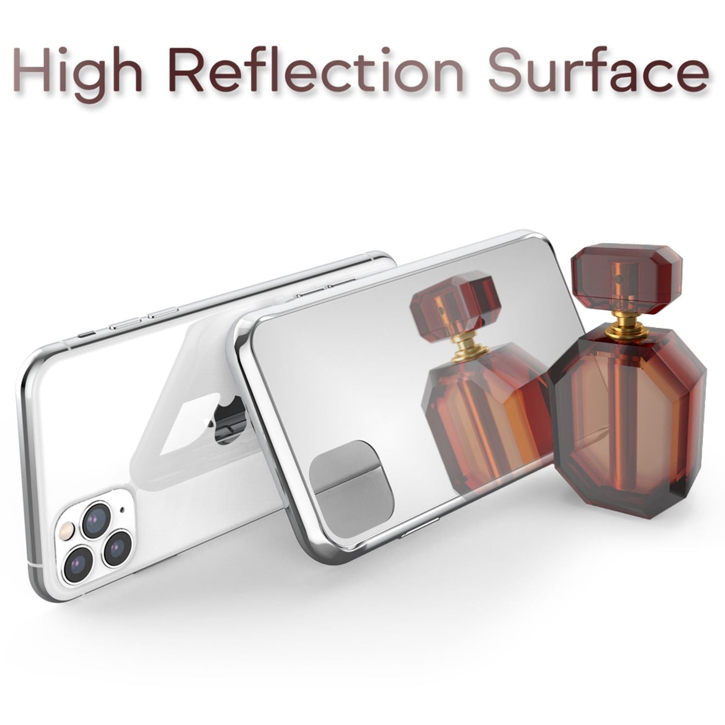 NALIA Spiegelhülle für iPhone 11 Pro – Echtes Glas (9H Spiegel & Robust) – RAYN (Premium Hardcase & Silikon Bumper) – Marke aus Berlin
