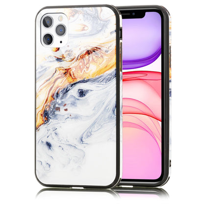 NALIA Marmor Glas Case für iPhone 11 Pro Max – Robustes 9H Echtglas – MARBELLE (Silikon Bumper & Grip) – Marke aus Berlin