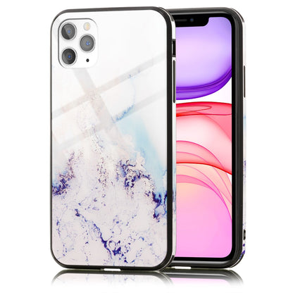 NALIA Marmor Glas Case für iPhone 11 Pro Max – Robustes 9H Echtglas – MARBELLE (Silikon Bumper & Grip) – Marke aus Berlin