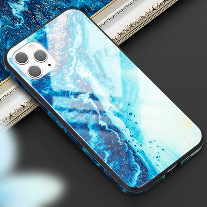 NALIA Marmor Glas Case für iPhone 11 Pro Max – Robustes 9H Echtglas – MARBELLE (Silikon Bumper & Grip) – Marke aus Berlin