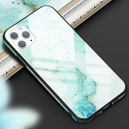 NALIA Marmor Glas Case für iPhone 11 Pro Max – Robustes 9H Echtglas – MARBELLE (Silikon Bumper & Grip) – Marke aus Berlin