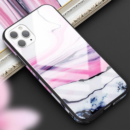 NALIA Marmor Glas Case für iPhone 11 Pro Max – Robustes 9H Echtglas – MARBELLE (Silikon Bumper & Grip) – Marke aus Berlin