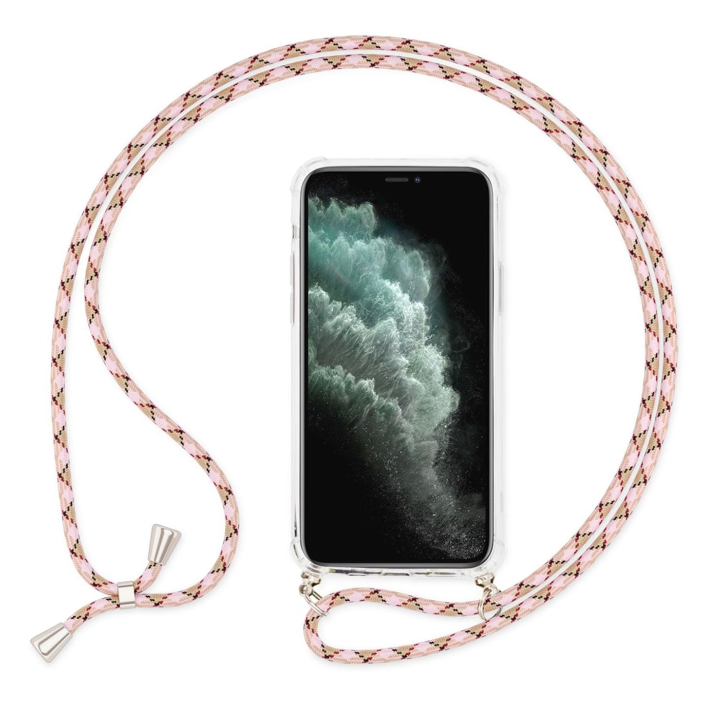NALIA Handykette für iPhone 11 – Transparentes Hybrid-Case & Band – HANGIT (Anti-Gelb Rückseite & Verstellbar) – Marke aus Berlin