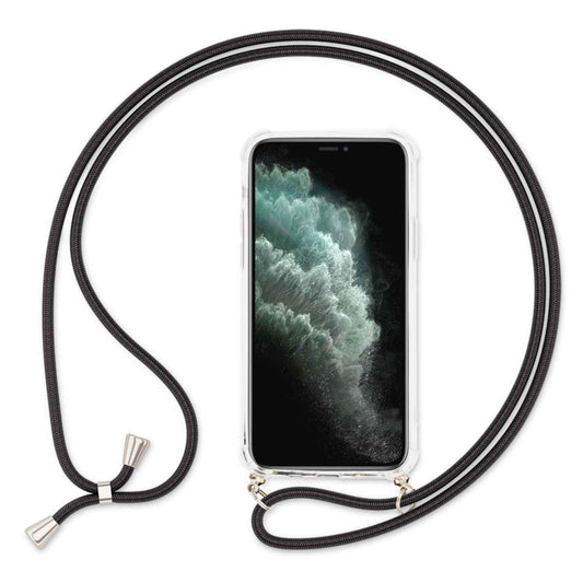 NALIA Handykette für iPhone 11 Pro – Transparentes Hybrid-Case & Band – HANGIT (Anti-Gelb Rückseite & Verstellbar) – Marke aus Berlin