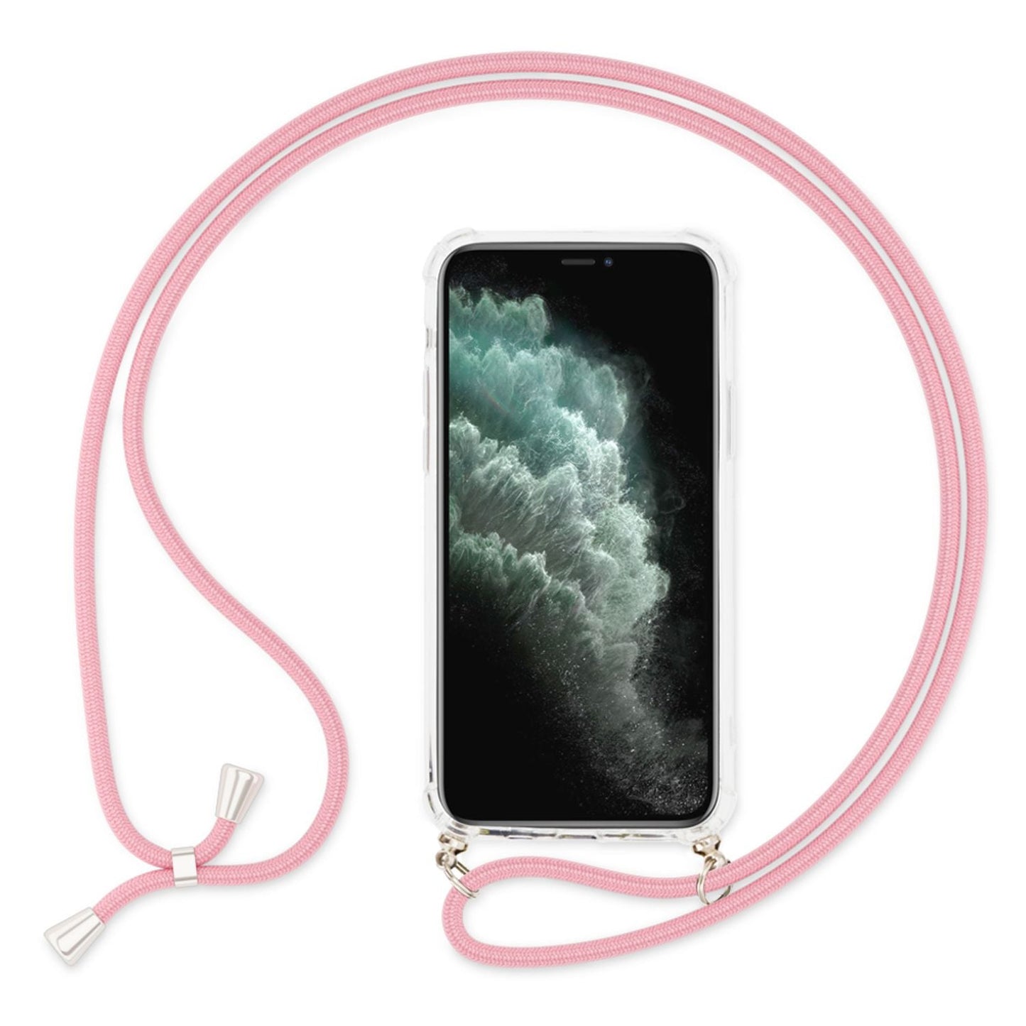 NALIA Handykette für iPhone 11 Pro – Transparentes Hybrid-Case & Band – HANGIT (Anti-Gelb Rückseite & Verstellbar) – Marke aus Berlin