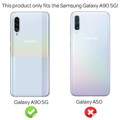 NALIA Silikonhülle für Samsung Galaxy A90 5G – Rutschfest & Matt – VORTEX (Gebürstete Optik & Carbon Design) – Marke aus Berlin