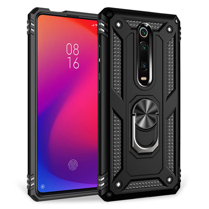 NALIA Panzerhülle für Xiaomi Mi 9T / 9T Pro – Ring-Ständer 360° & Magnet-Halterung Kompatibel – RINGDEFEND (Stoßfestes Outdoor Case) – Marke aus Berlin