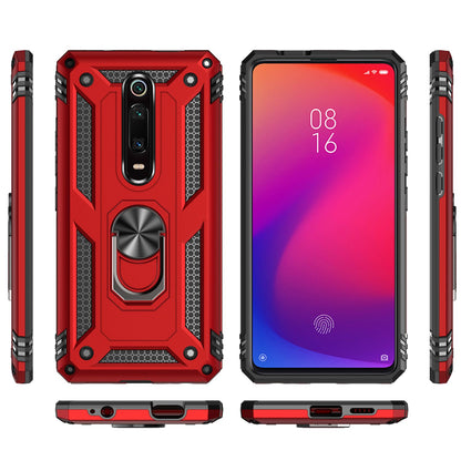 NALIA Panzerhülle für Xiaomi Mi 9T / 9T Pro – Ring-Ständer 360° & Magnet-Halterung Kompatibel – RINGDEFEND (Stoßfestes Outdoor Case) – Marke aus Berlin