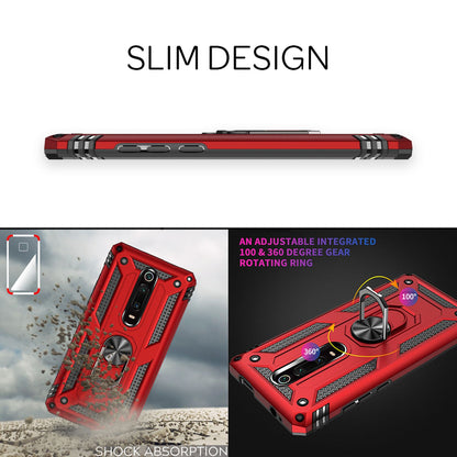 NALIA Panzerhülle für Xiaomi Mi 9T / 9T Pro – Ring-Ständer 360° & Magnet-Halterung Kompatibel – RINGDEFEND (Stoßfestes Outdoor Case) – Marke aus Berlin