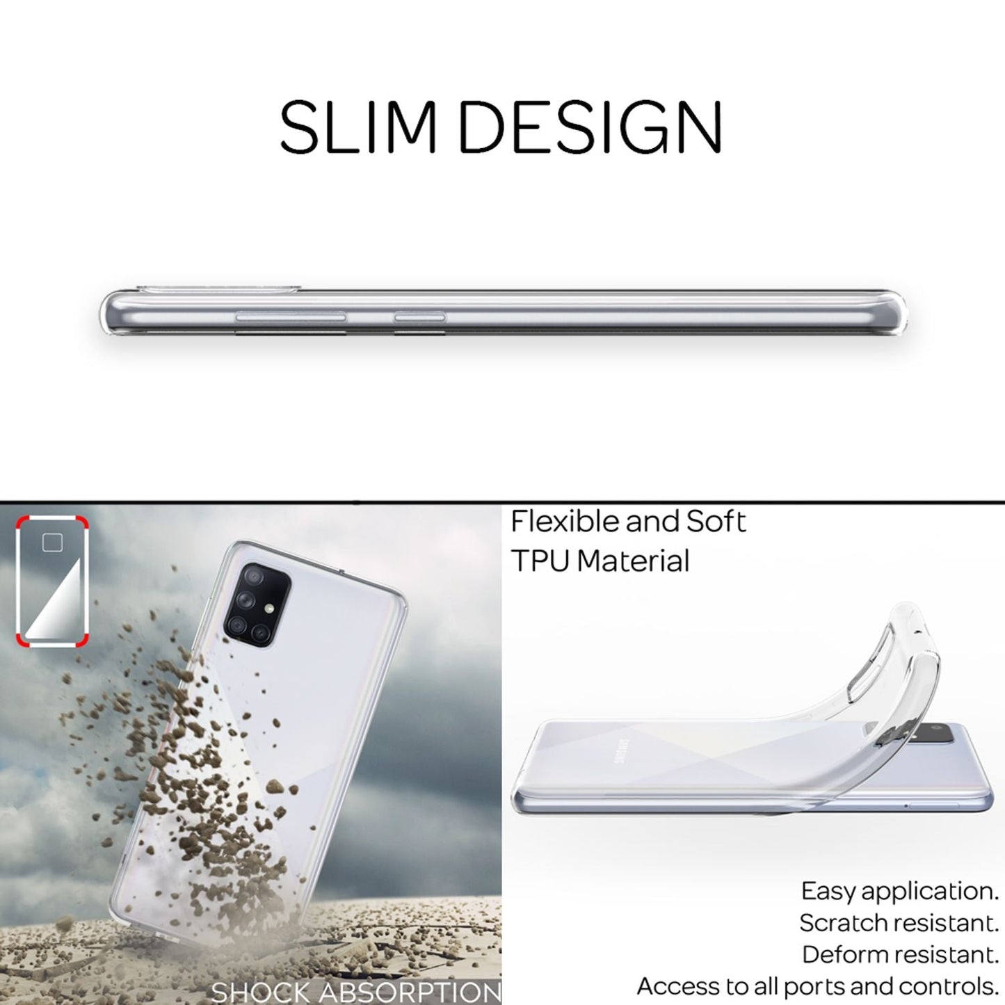 NALIA Transparente Silikonhülle für Samsung Galaxy A51 – Anti-Gelb & Rutschfest – GLAZE (Handyhülle Kristallklar, Schlank & Stoßfest) – Marke aus Berlin