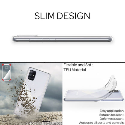 NALIA Transparente Silikonhülle für Samsung Galaxy A51 – Anti-Gelb & Rutschfest – GLAZE (Handyhülle Kristallklar, Schlank & Stoßfest) – Marke aus Berlin