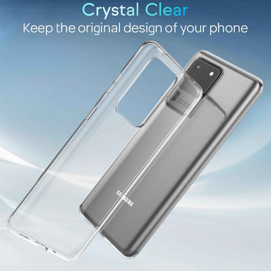 NALIA Transparente Silikonhülle für Samsung Galaxy S20 Ultra – Anti-Gelb & Rutschfest – GLAZE (Handyhülle Kristallklar, Schlank & Stoßfest) – Marke aus Berlin