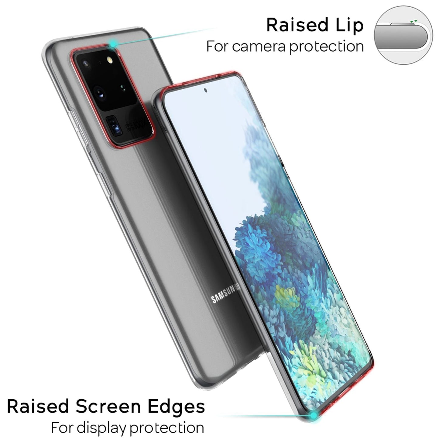 NALIA Transparente Silikonhülle für Samsung Galaxy S20 Ultra – Anti-Gelb & Rutschfest – GLAZE (Handyhülle Kristallklar, Schlank & Stoßfest) – Marke aus Berlin