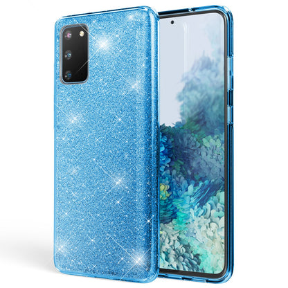 NALIA Glitzerhülle für Samsung Galaxy S20 – Funkelnder Glitzer-Look & Grip – SHINEPOP (Silikon Case) – Marke aus Berlin