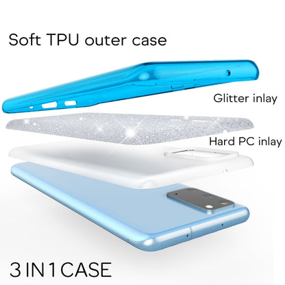 NALIA Glitzerhülle für Samsung Galaxy S20 – Funkelnder Glitzer-Look & Grip – SHINEPOP (Silikon Case) – Marke aus Berlin