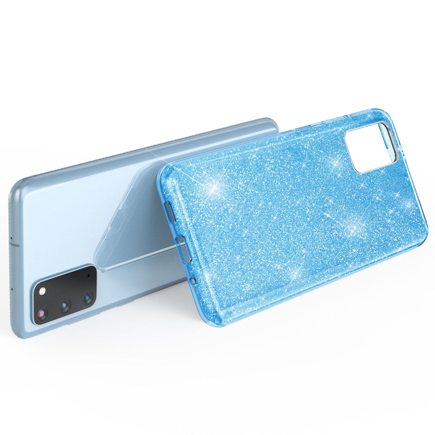 NALIA Glitzerhülle für Samsung Galaxy S20 – Funkelnder Glitzer-Look & Grip – SHINEPOP (Silikon Case) – Marke aus Berlin