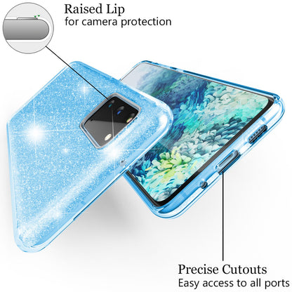 NALIA Glitzerhülle für Samsung Galaxy S20 – Funkelnder Glitzer-Look & Grip – SHINEPOP (Silikon Case) – Marke aus Berlin