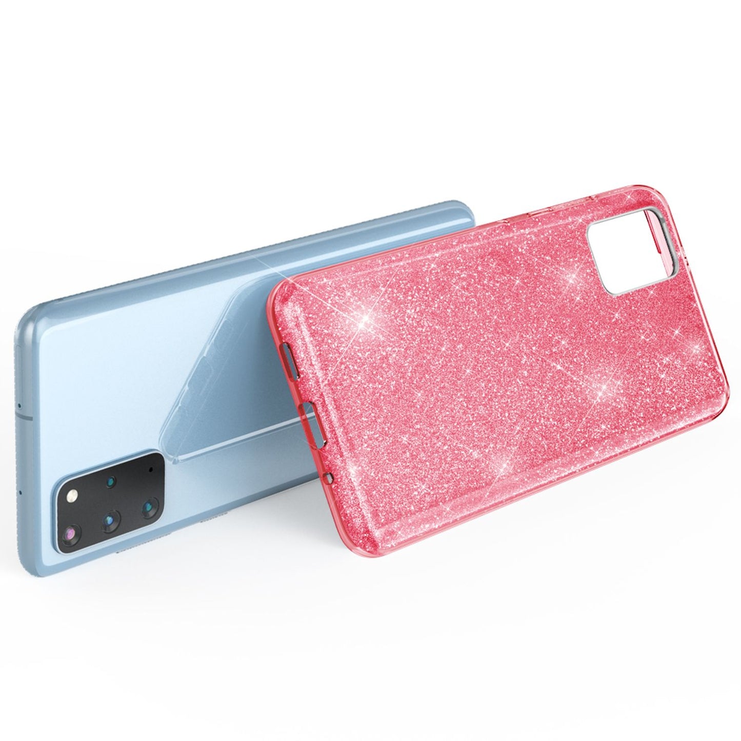 NALIA Glitzerhülle für Samsung Galaxy S20 Plus – Funkelnder Glitzer-Look & Grip – SHINEPOP (Silikon Case) – Marke aus Berlin