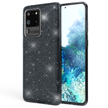 NALIA Glitzerhülle für Samsung Galaxy S20 Ultra – Funkelnder Glitzer-Look & Grip – SHINEPOP (Silikon Case) – Marke aus Berlin