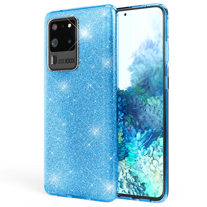 NALIA Glitzerhülle für Samsung Galaxy S20 Ultra – Funkelnder Glitzer-Look & Grip – SHINEPOP (Silikon Case) – Marke aus Berlin