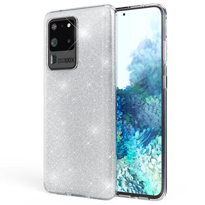 NALIA Glitzerhülle für Samsung Galaxy S20 Ultra – Funkelnder Glitzer-Look & Grip – SHINEPOP (Silikon Case) – Marke aus Berlin