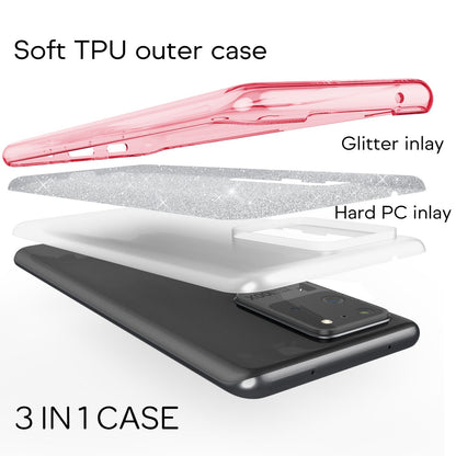 NALIA Glitzerhülle für Samsung Galaxy S20 Ultra – Funkelnder Glitzer-Look & Grip – SHINEPOP (Silikon Case) – Marke aus Berlin