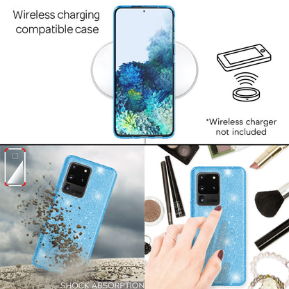 NALIA Glitzerhülle für Samsung Galaxy S20 Ultra – Funkelnder Glitzer-Look & Grip – SHINEPOP (Silikon Case) – Marke aus Berlin