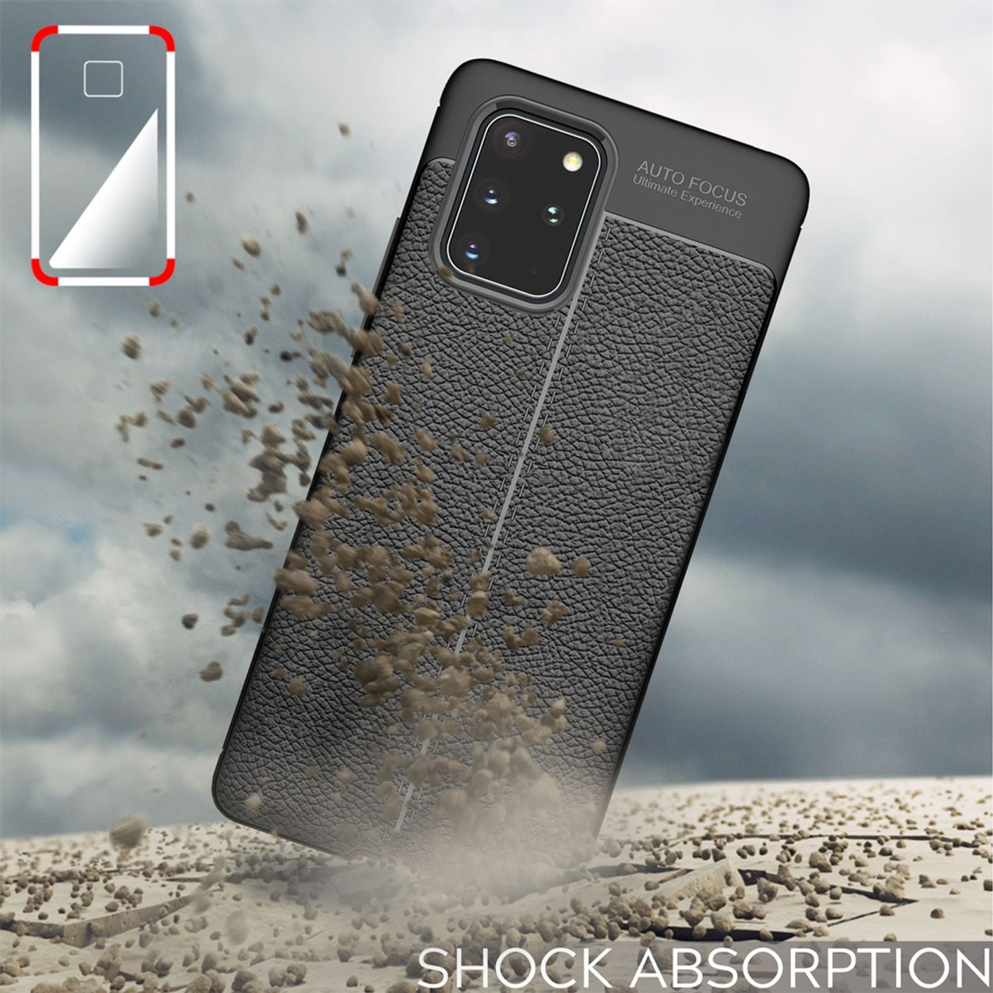 NALIA Leder-Optik Silikon Case für Samsung Galaxy S20 Plus – Griffig & Matt – BARRON Handyhülle (Anti-Fingerprint, Stoßfest & Robust) – Marke aus Berlin