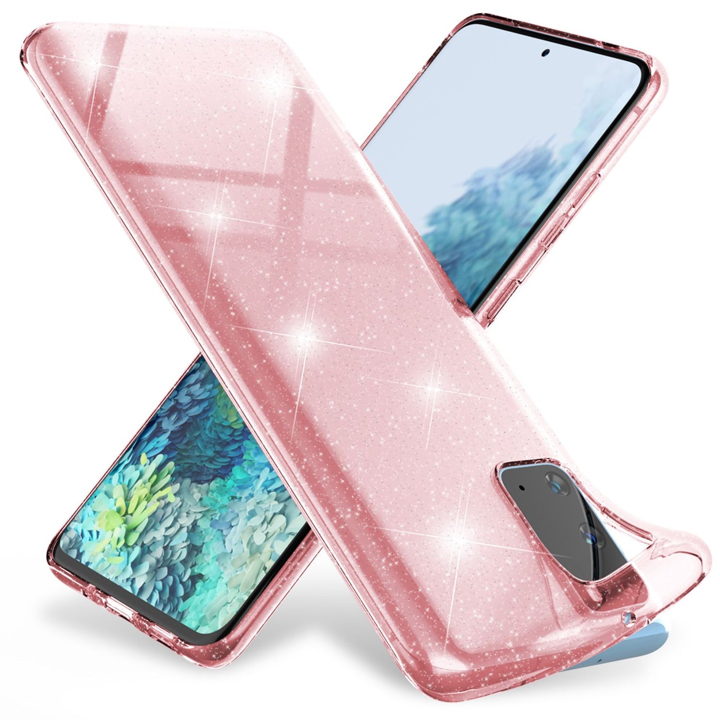 NALIA Glitzerhülle für Samsung Galaxy S20 – Funkelndes Silikon Case – DAZZLIN (Transparent & Stoßfest) – Marke aus Berlin